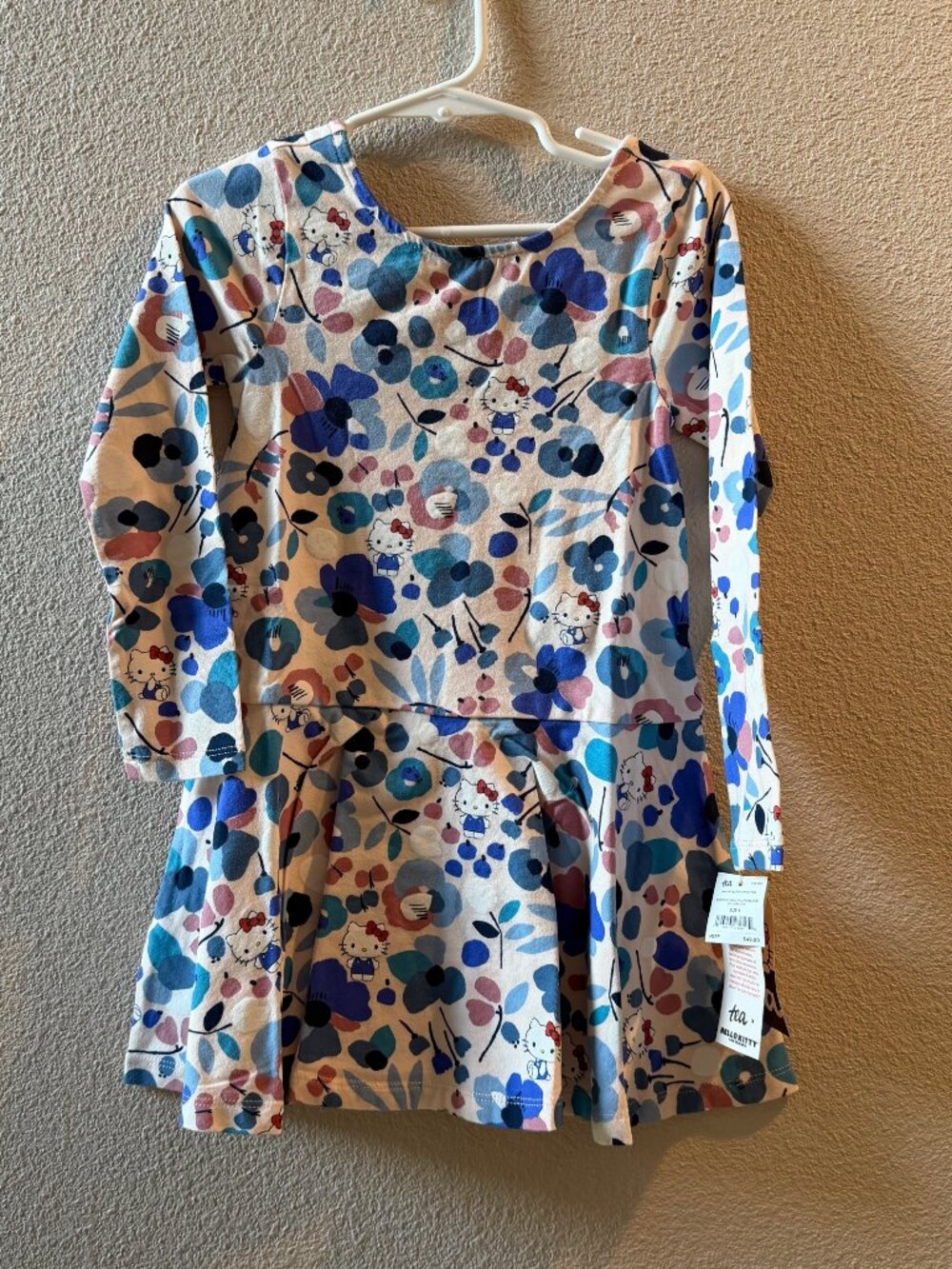 Tea x Hello Kitty Collection Kids Floral Long Sleeve Dress Sz 4 NWT